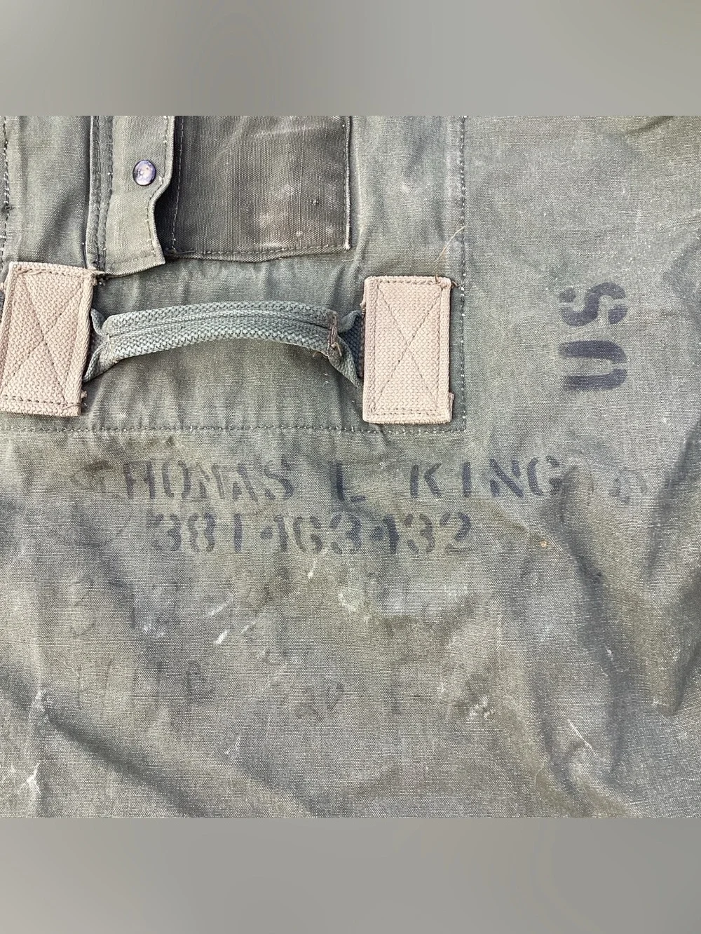 Vintage US Army Military Duffel Bag Large 21